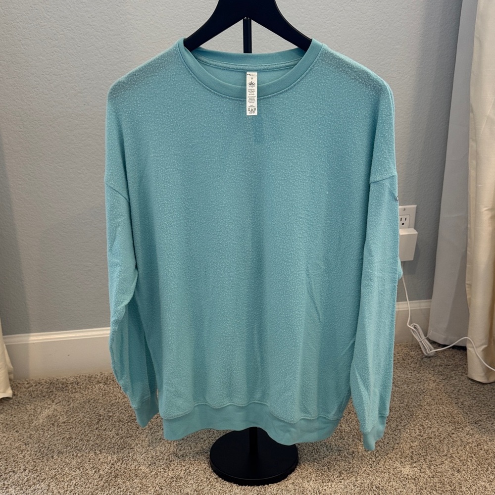 Alo Soho Pullover sweater in teal size small
